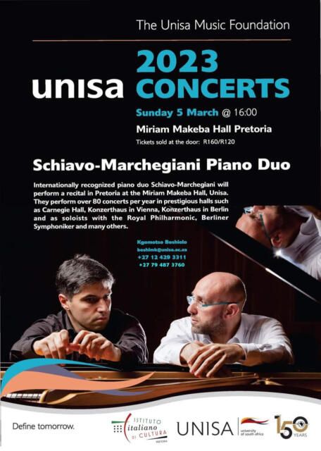 Il duo pianistico di Marco Schiavo e Sergio Marchigiani in Sud Africa