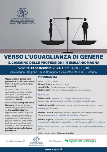 “Verso l’Uguaglianza di Genere: il cammino delle professioni in Emilia-Romagna”